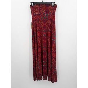 NWT LuLaRoe Maxi teal green/red/yellow print size XXS